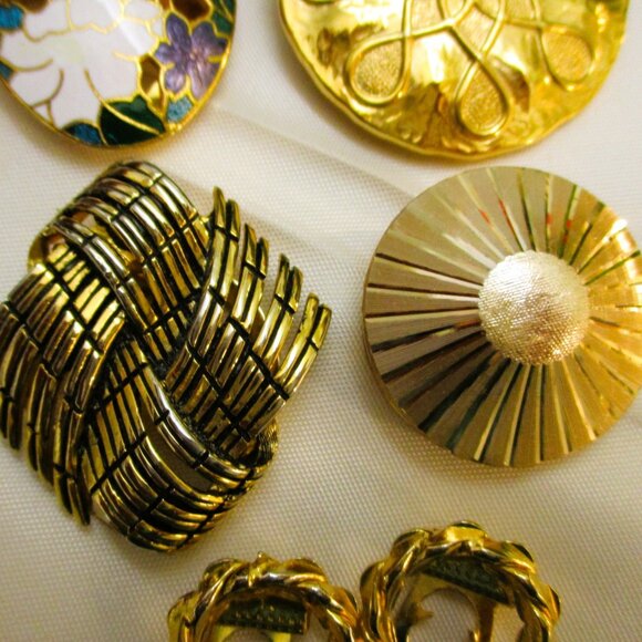 VINTAGE Gold Dress Scarf Clip Lot: Signed Germany Lieba West Germany Convertible - Picture 4 of 12